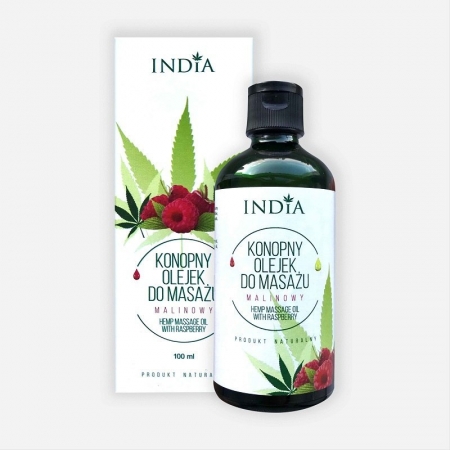 INDIA COSMETICS Konopny olejek do masażu Malinowy 100ml